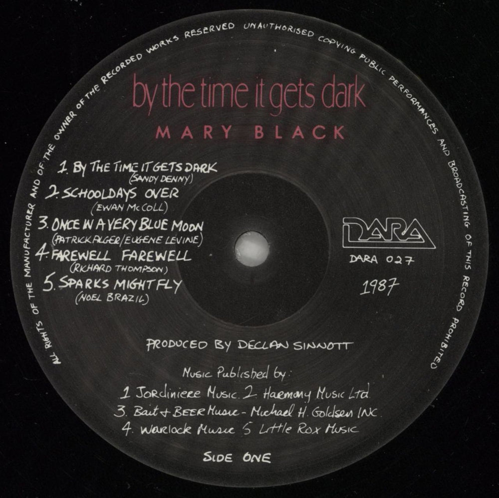 Mary Black By The Time It Gets Dark Irish vinyl LP album (LP record) MBKLPBY656319