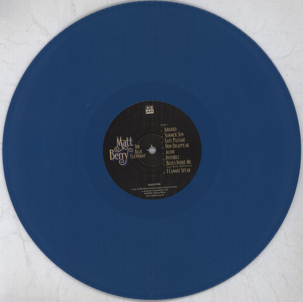 Matt Berry The Blue Elephant - Aqua Blue Vinyl - Open Shrink UK vinyl LP album (LP record) O5VLPTH823053