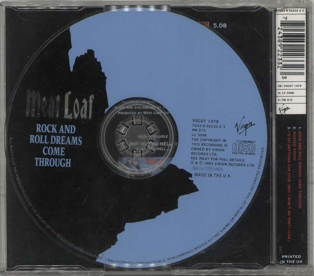 Meat Loaf Rock & Roll Dreams Come Through UK CD single (CD5 / 5") 724389223323