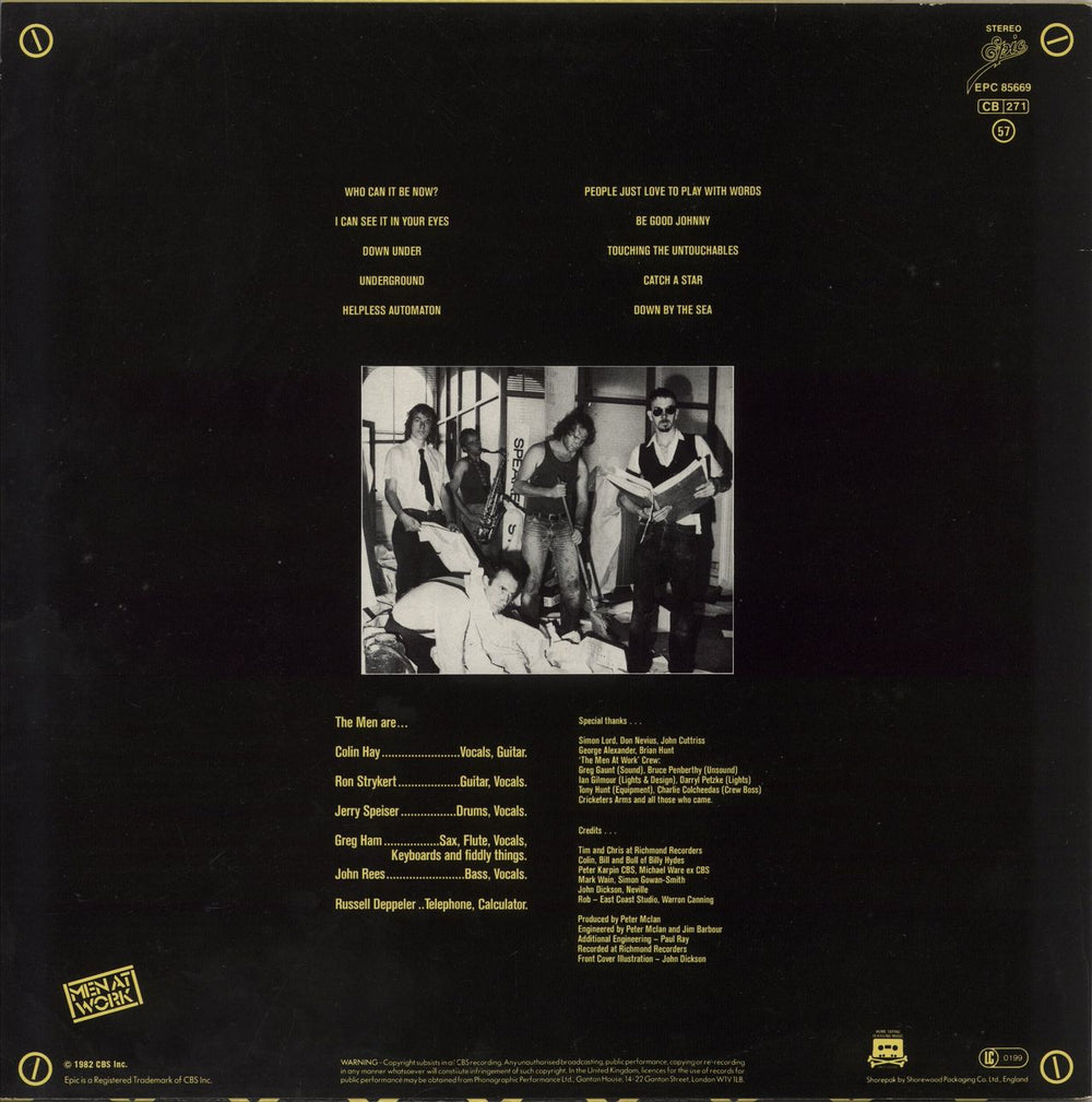 Men At Work Business As Usual UK vinyl LP album (LP record)