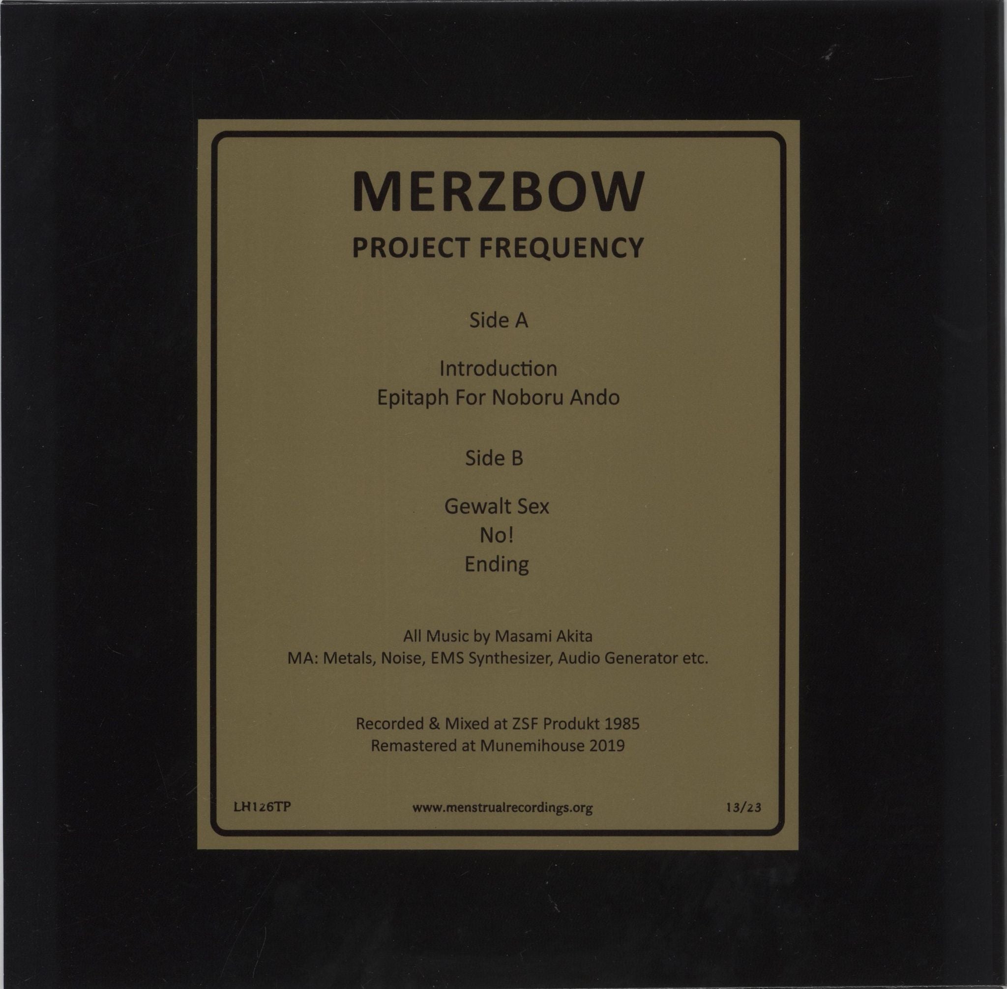 Merzbow Project Frequency Italian tour pass