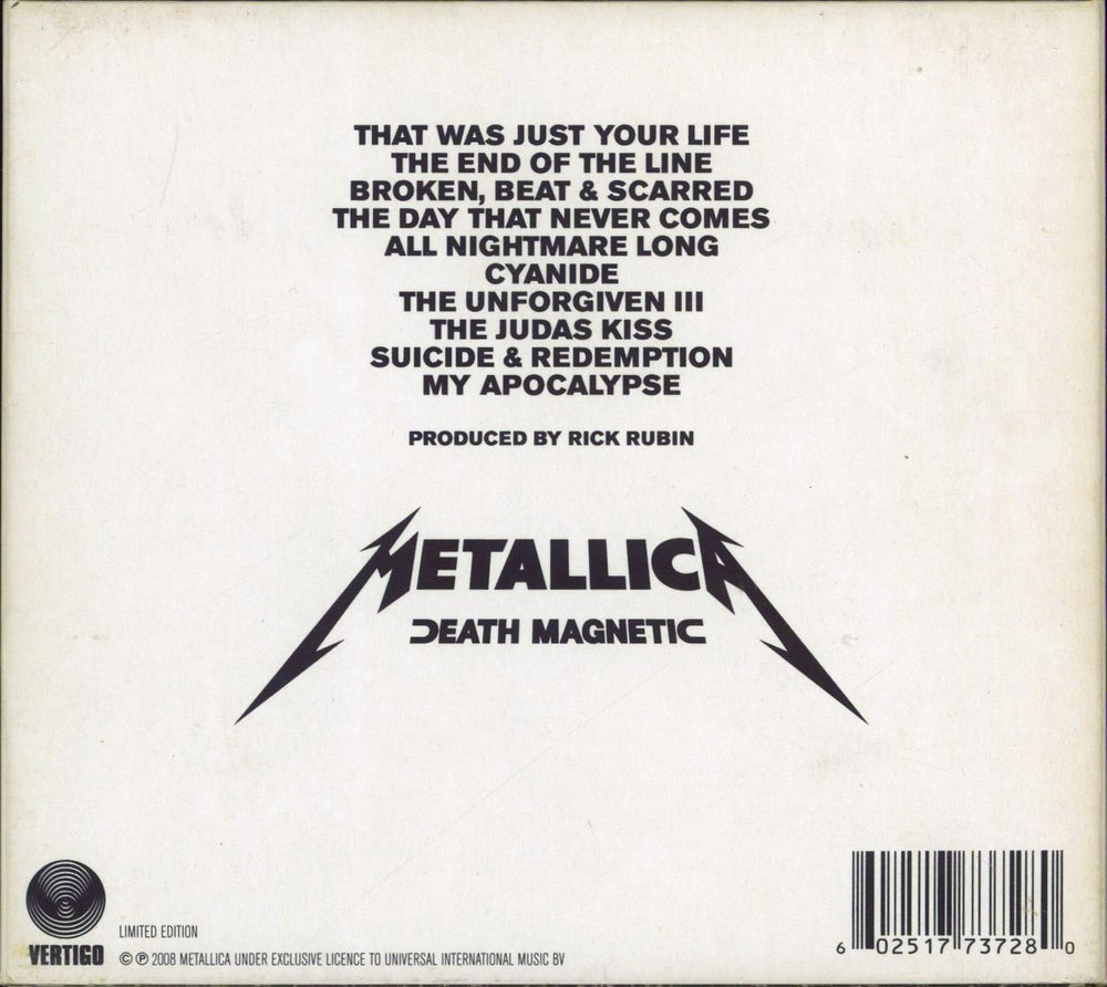 Metallica Death Magnetic UK CD album (CDLP) 602517737280