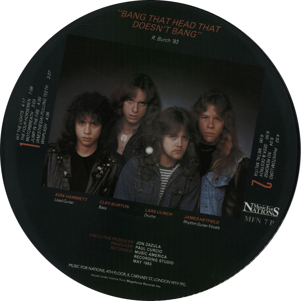 Metallica Kill 'Em All - No Barcode - EX UK picture disc LP (vinyl picture disc album) METPDKI653741