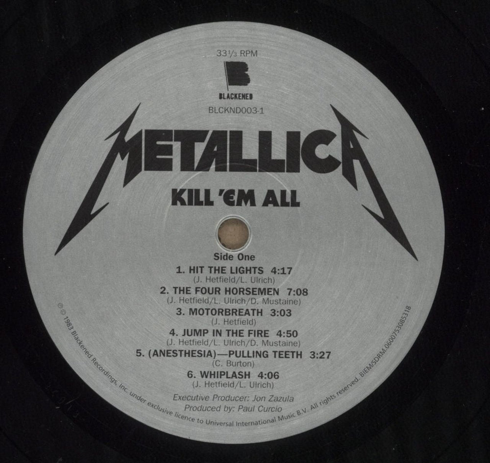 Metallica Kill 'em All US vinyl LP album (LP record) METLPKI876675