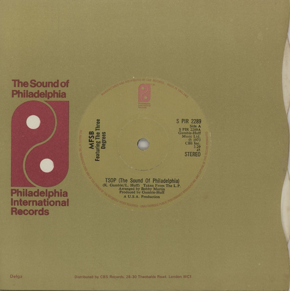 MFSB TSOP (The Sound Of Philadelphia) - Solid UK 7" vinyl single (7 inch record / 45) SPIR2289