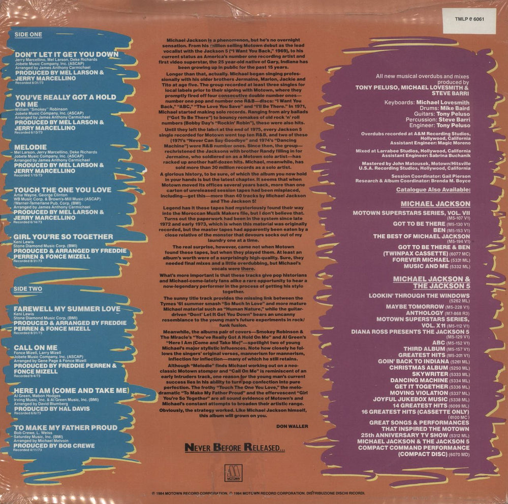 Michael Jackson Farewell My Summer Love - Sealed Italian vinyl LP album (LP record)