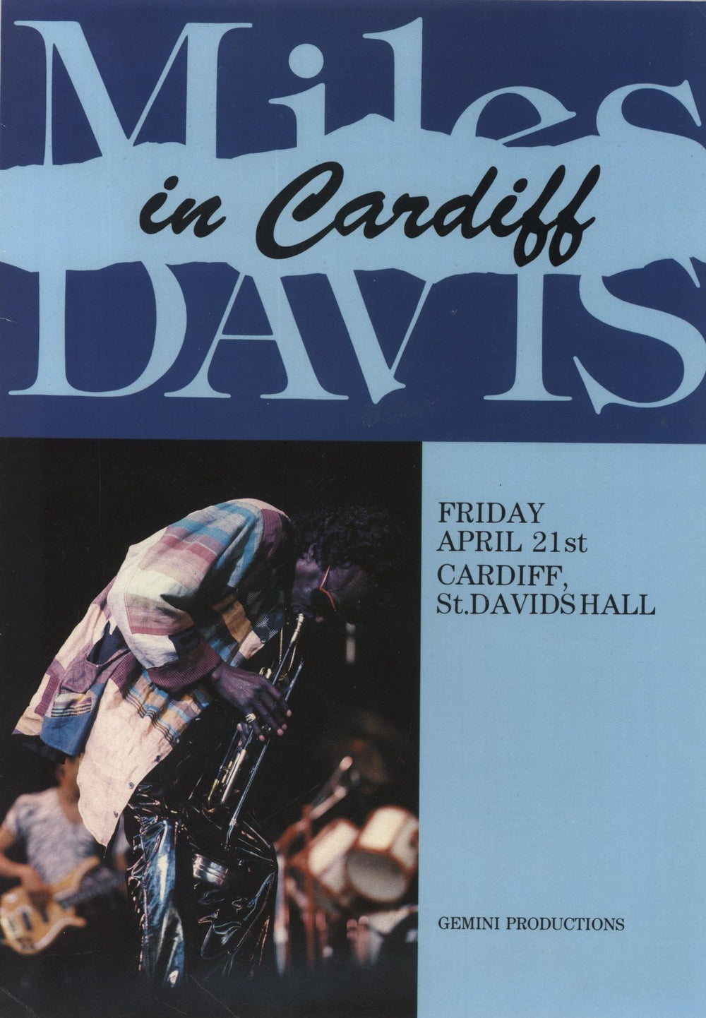 Miles Davis In Cardiff UK tour programme TOUR PROGRAMME