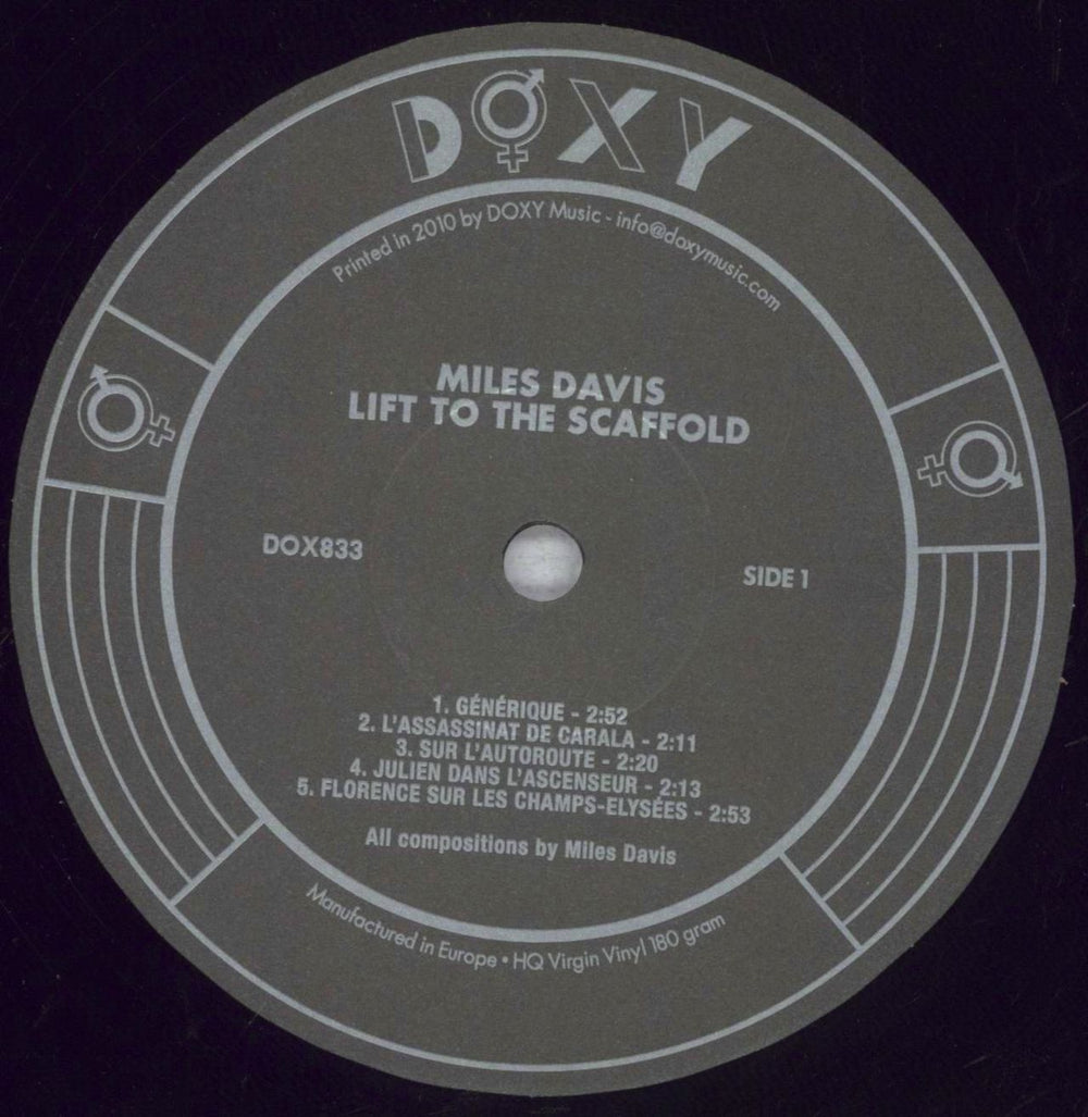 Miles Davis Lift To The Scaffold - Original Soundtrack UK vinyl LP album (LP record) MDALPLI846627