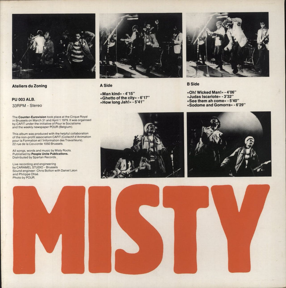 Misty In Roots Live At The Counter Eurovision 79 - EX Belgian vinyl LP album (LP record)