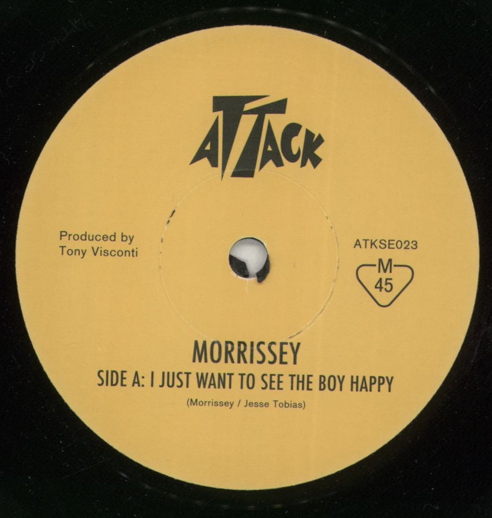 Morrissey I Just Want To See The Boy Happy UK 7" vinyl single (7 inch record / 45) MOR07IJ382154
