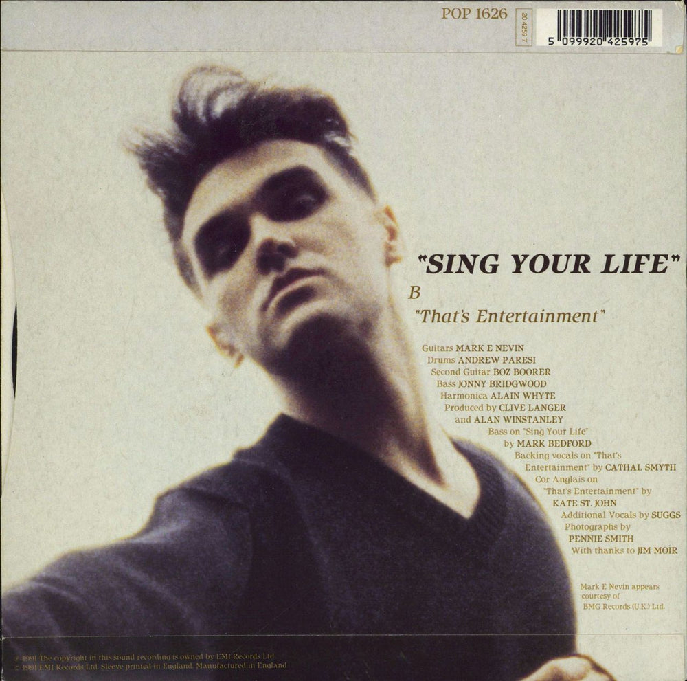 Morrissey Sing Your Life - solid UK 7" vinyl single (7 inch record / 45) 5099920425975
