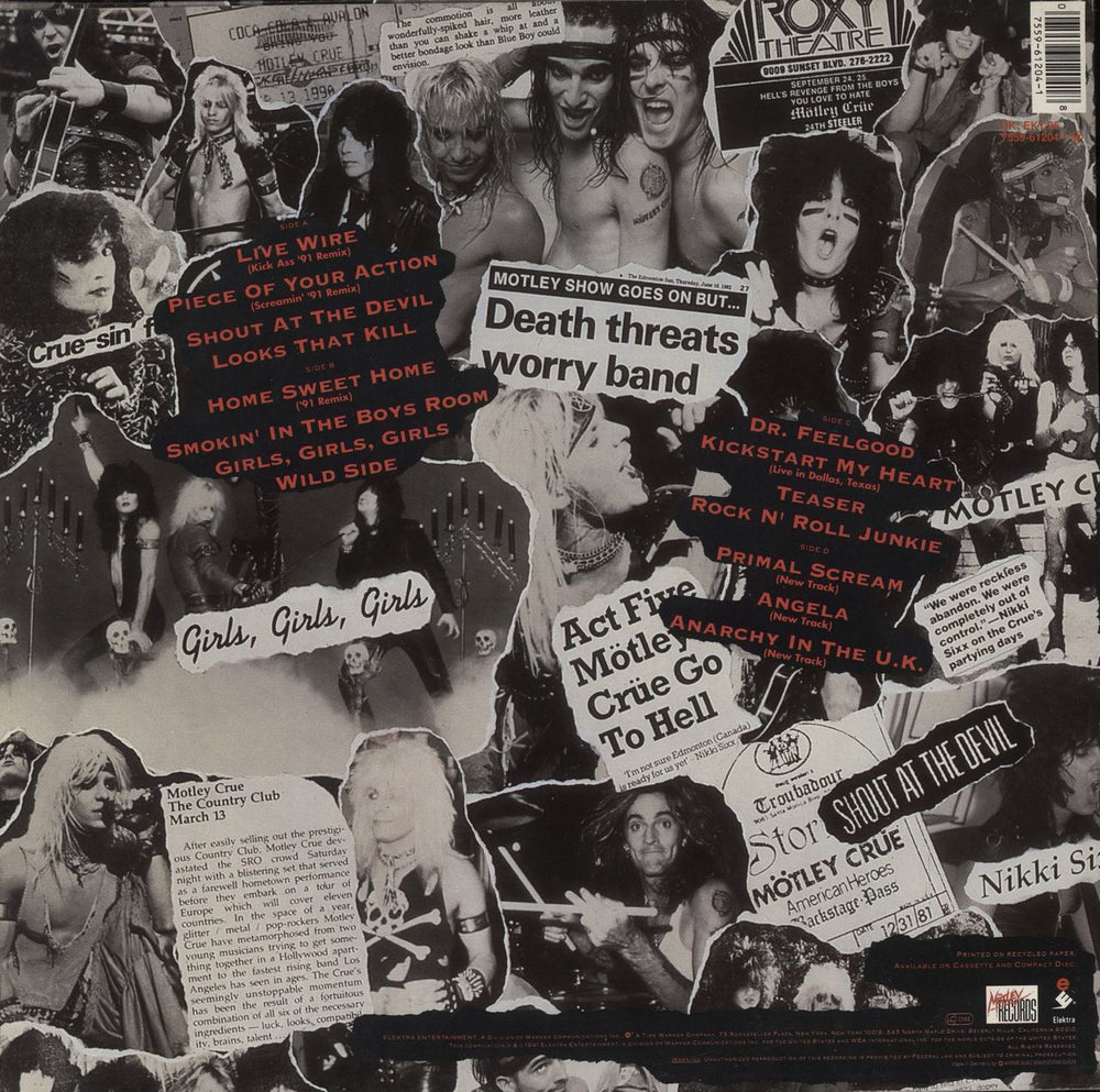 Motley Crue Decade Of Decadence '81-'91 - Complete - VG German 2-LP vinyl record set (Double LP Album) 075596120418