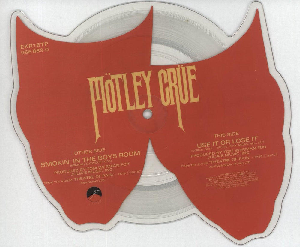 Motley Crue Smokin' In The Boys Room UK shaped picture disc (picture disc vinyl record)