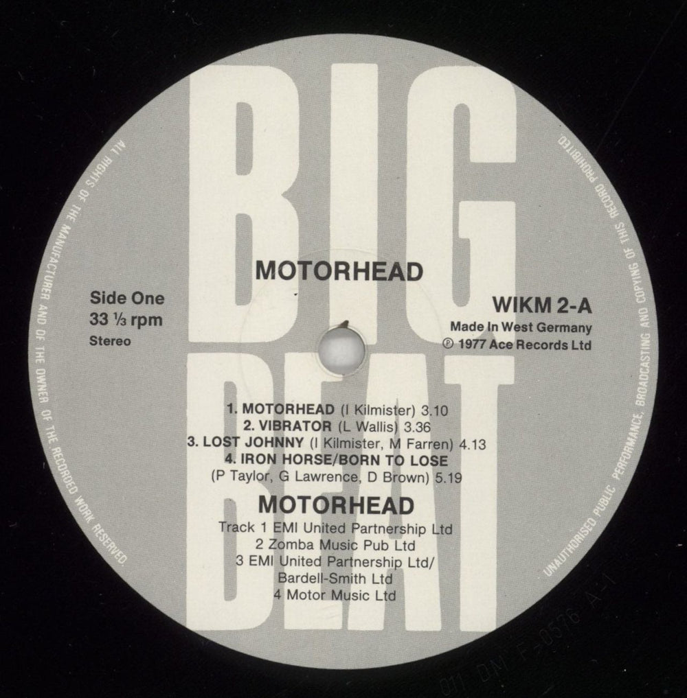 Motorhead Motorhead German vinyl LP album (LP record) MOTLPMO864211