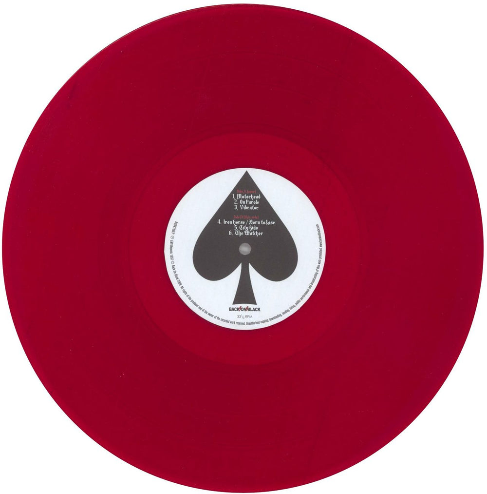 Motorhead On Parole - 180gm - Red Vinyl UK 2-LP vinyl record set (Double LP Album) MOT2LON861124
