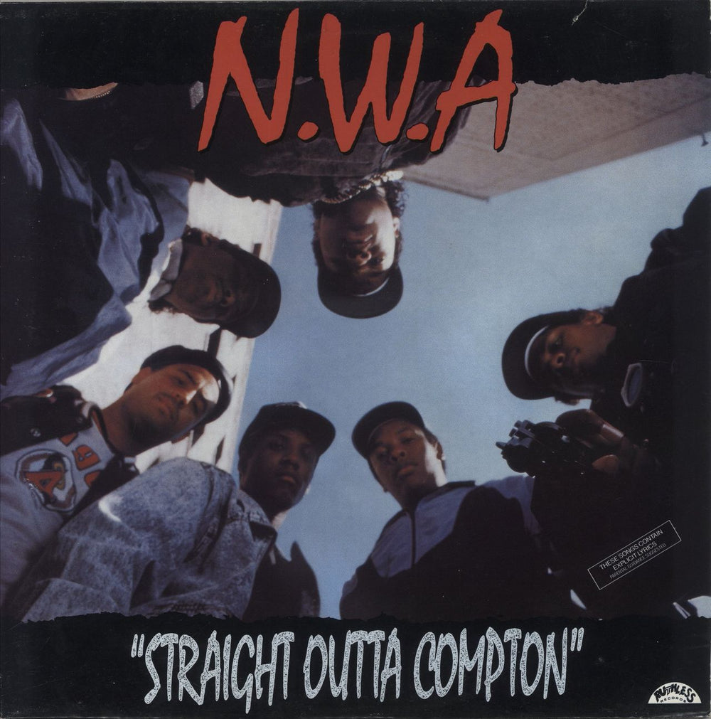 N.W.A. Straight Outta Compton - VG UK vinyl LP album (LP record) BRLP534