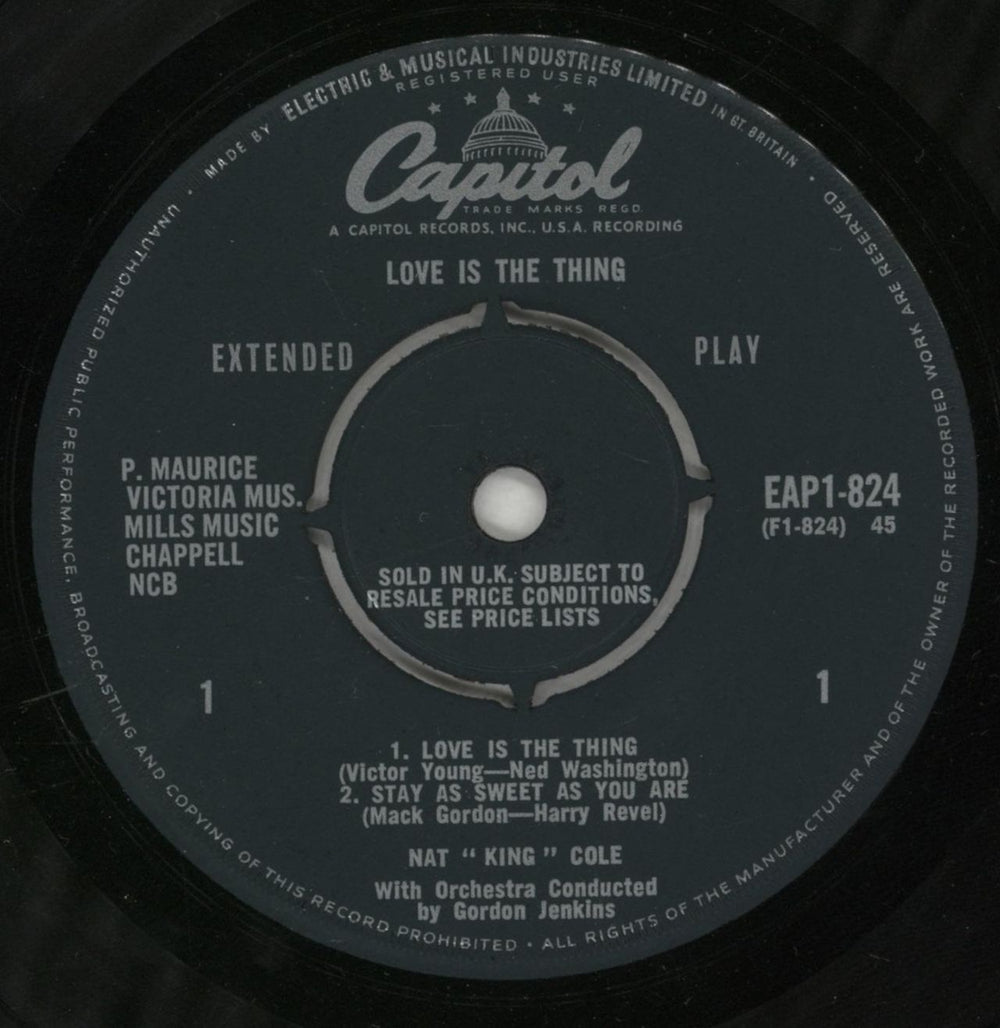 Nat King Cole Love Is The Thing EP - Picture Sleeve UK 7" vinyl single (7 inch record / 45) NKC07LO875888