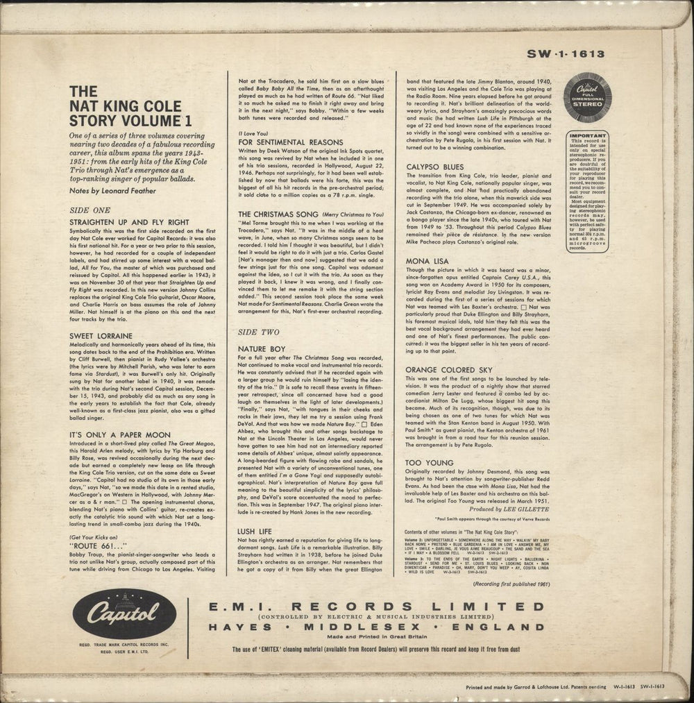 Nat King Cole The Nat King Cole Story Volumes 1-3 UK 3-LP vinyl record set (Triple LP Album)