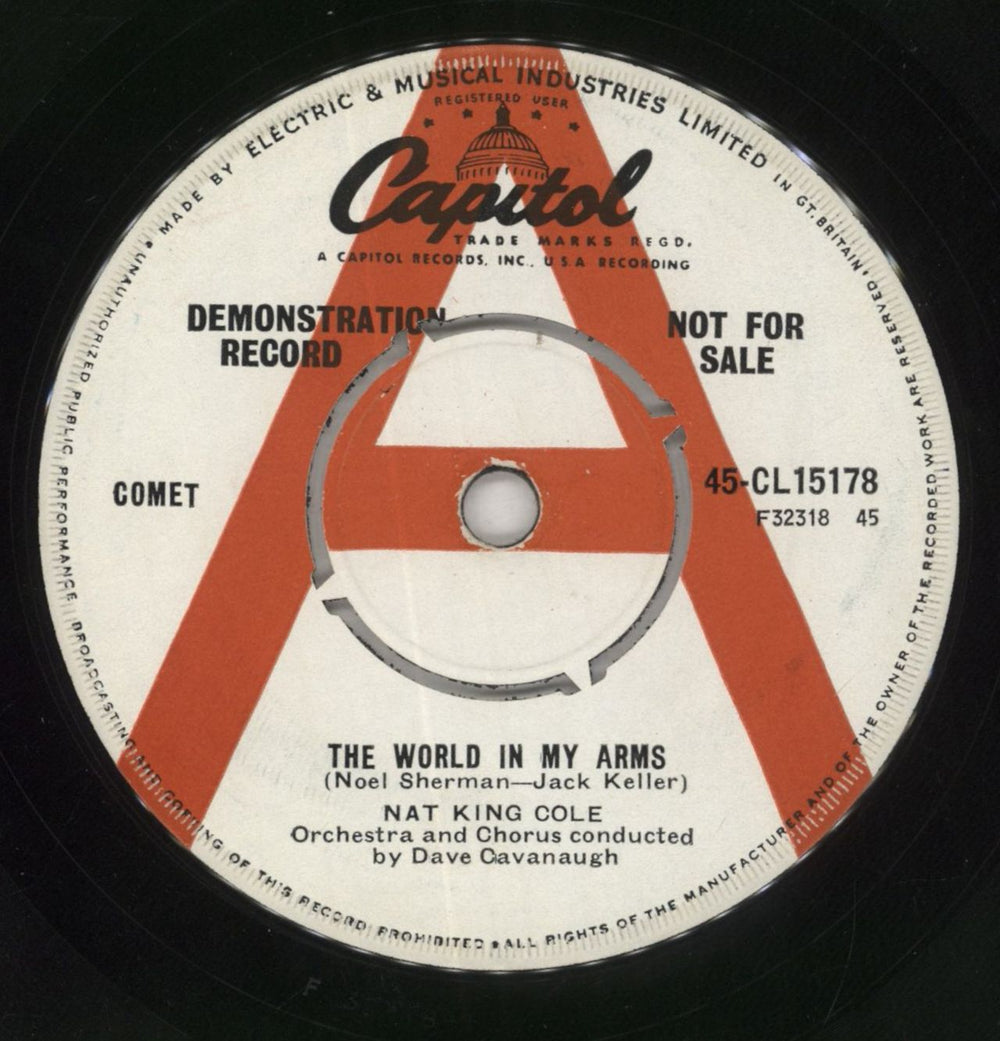 Nat King Cole The World In My Arms - A Label UK 7" vinyl single (7 inch record / 45) 45-CL15178