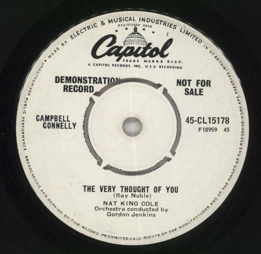 Nat King Cole The World In My Arms - A Label UK 7" vinyl single (7 inch record / 45)