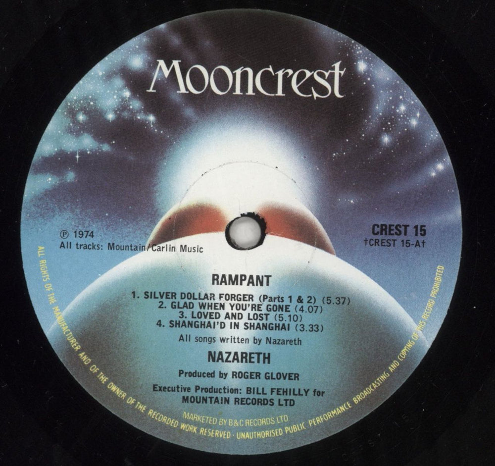 Nazareth Rampant - EX UK vinyl LP album (LP record) NZRLPRA667143