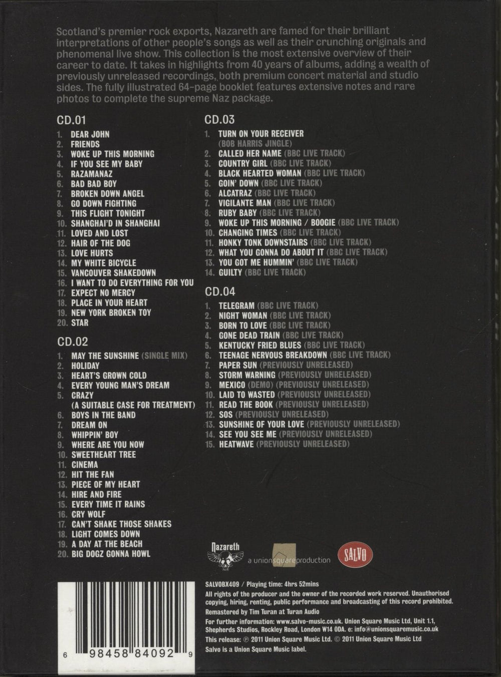 Nazareth The Naz Box UK CD Album Box Set 698458840929