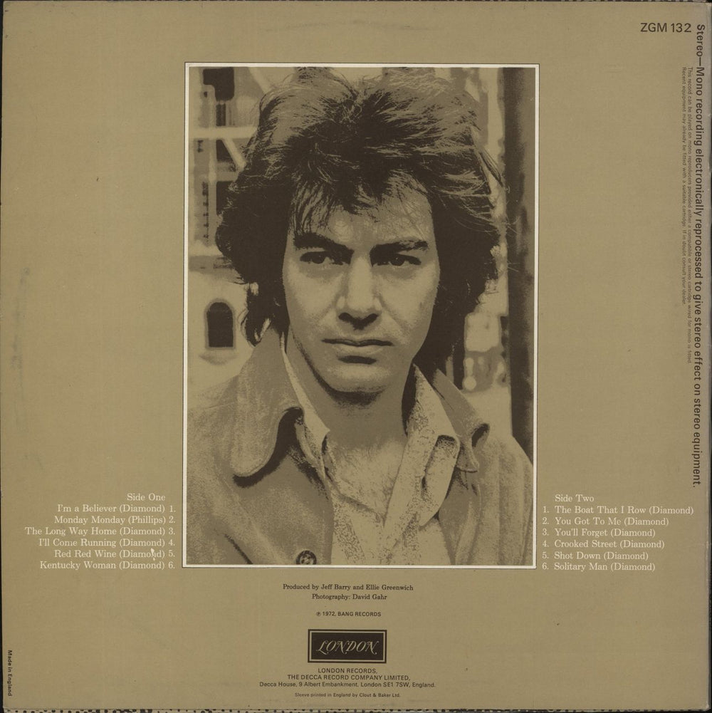 Neil Diamond Gold Diamond - matt p/s UK vinyl LP album (LP record)