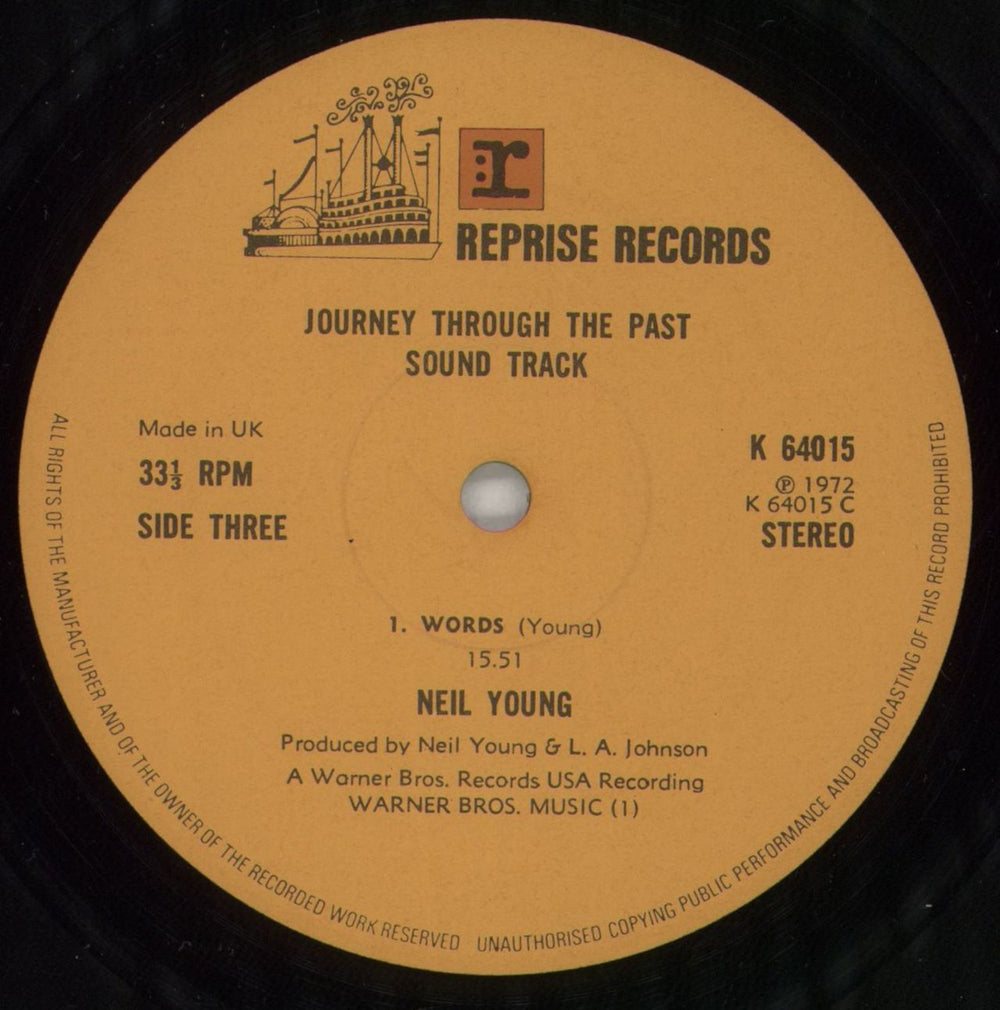 Neil Young Journey Through The Past - EX UK 2-LP vinyl record set (Double LP Album) YOU2LJO141013