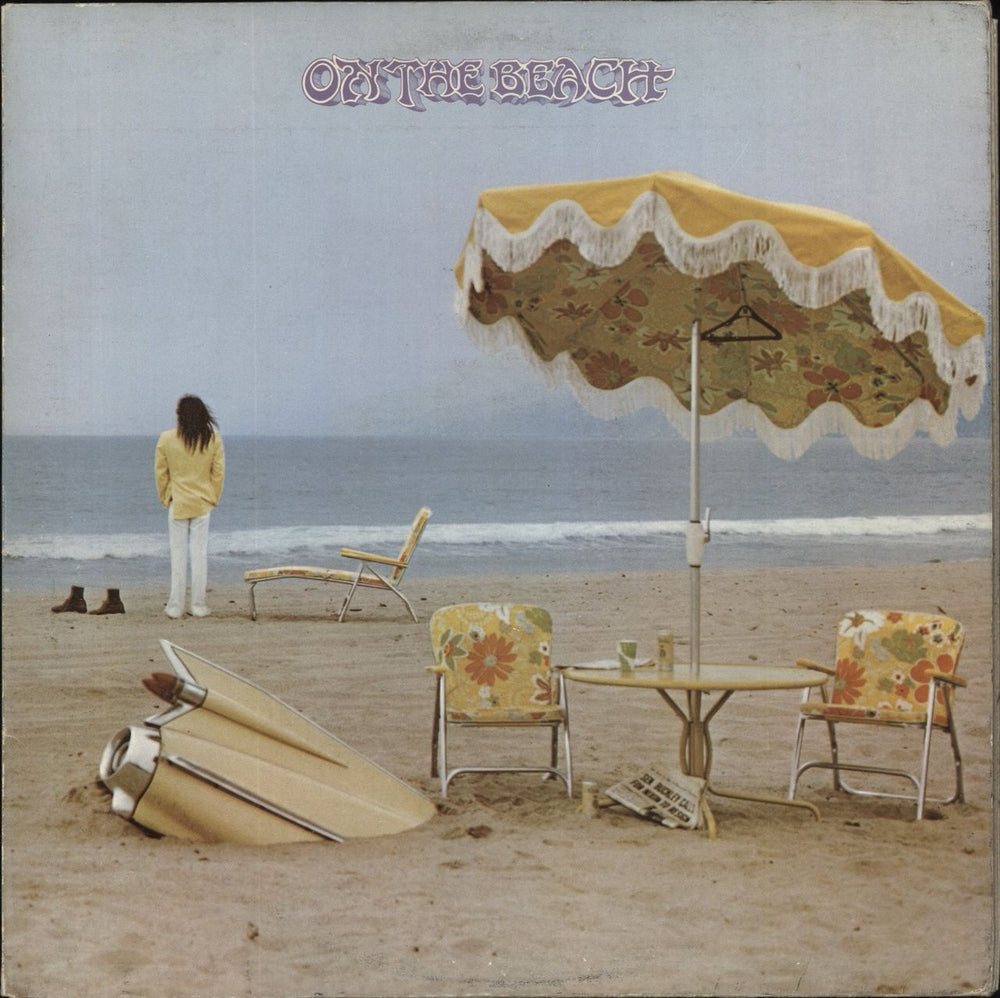 Neil Young On The Beach - 1st - VG UK vinyl LP album (LP record) K54014