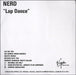 NERD Lap Dance UK Promo CD-R acetate CD ACETATE