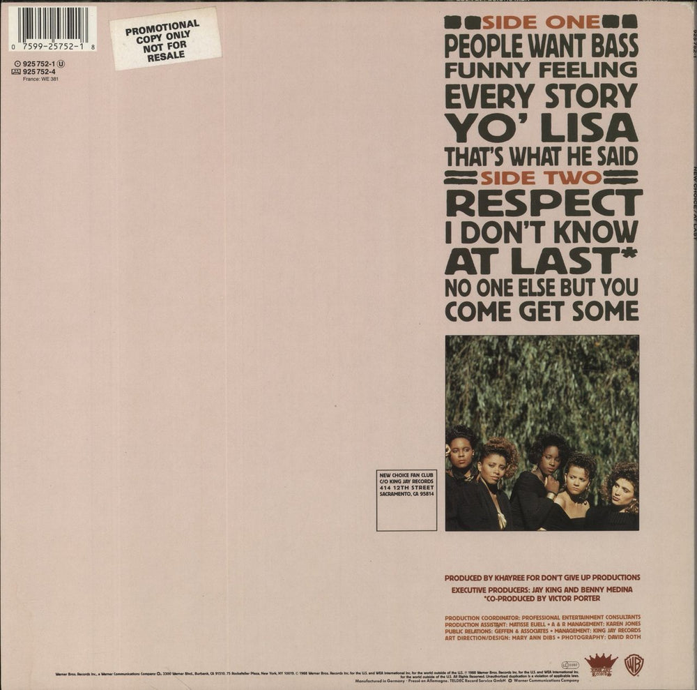 New Choice At Last German vinyl LP album (LP record) 075992575218