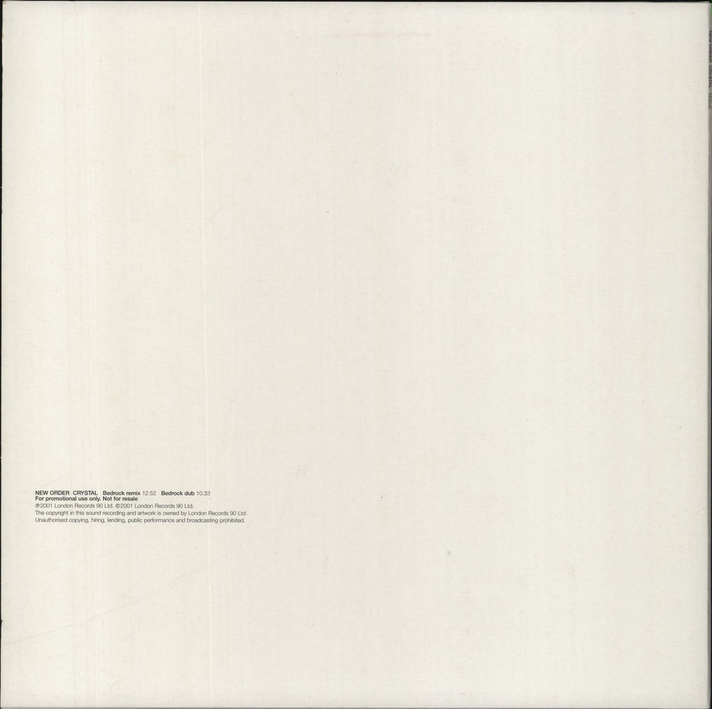 New Order Crystal - 1st issue - Red stripe UK Promo 12" vinyl single (12 inch record / Maxi-single)