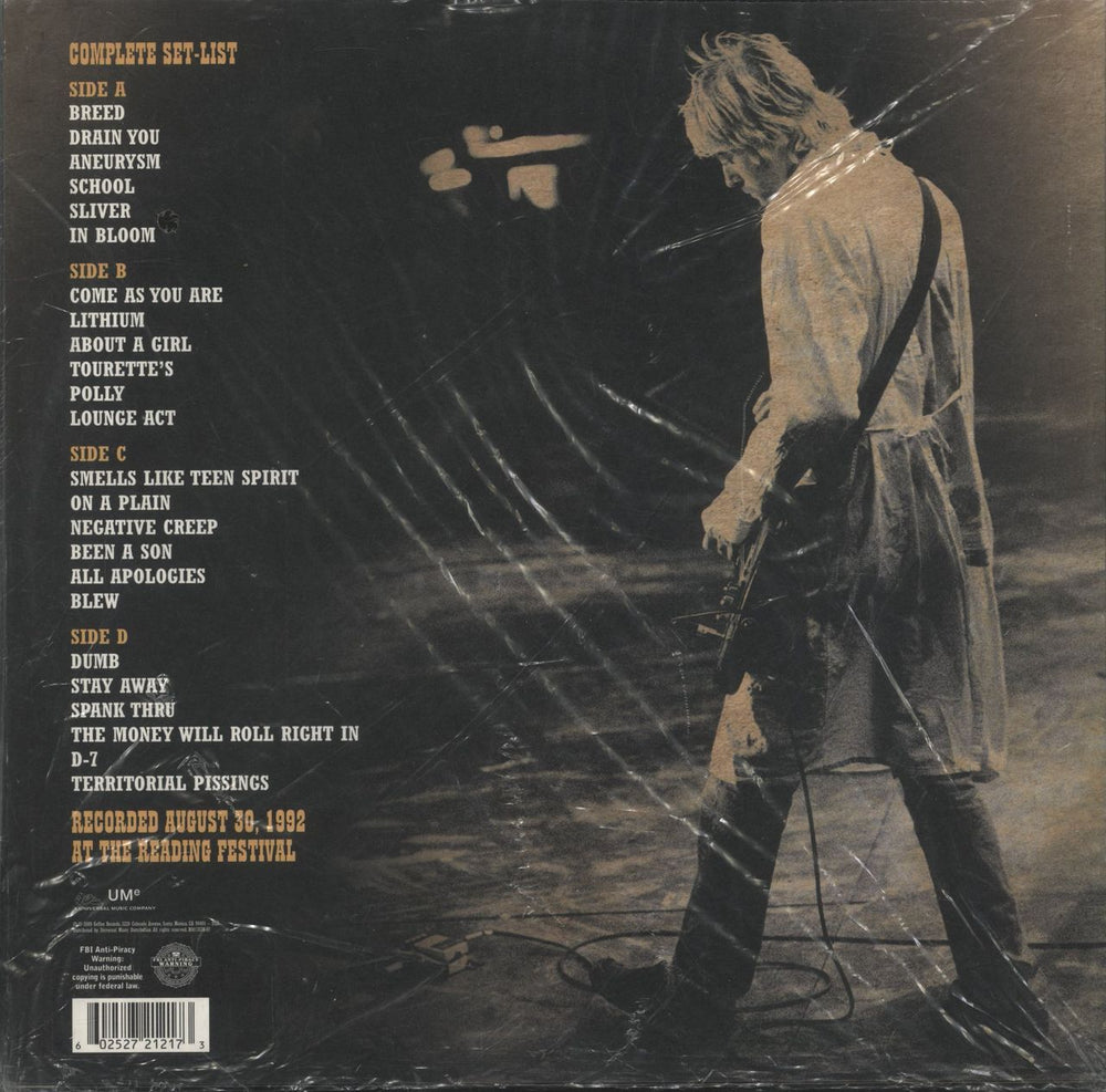 Nirvana (US) Live At Reading - 180gm Vinyl - Shrink US 2-LP vinyl record set (Double LP Album) 602527212173