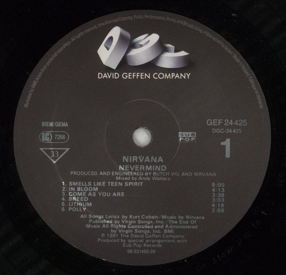 Nirvana (US) Nevermind - VG Dutch vinyl LP album (LP record) NIRLPNE872856