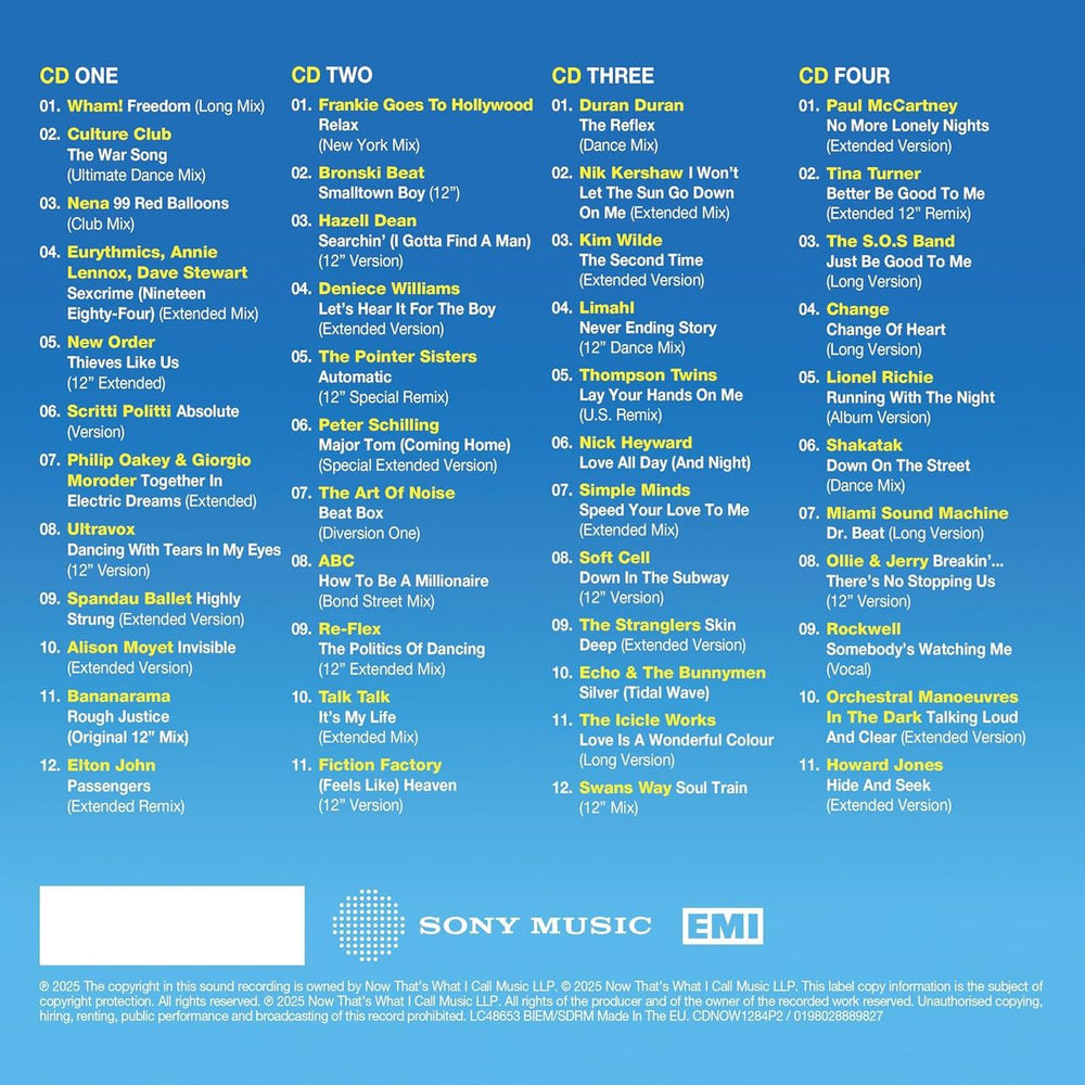 Now That's What I Call Music NOW 12" 80s 1984 Part Two - Sealed UK 4-CD album set 198028889827