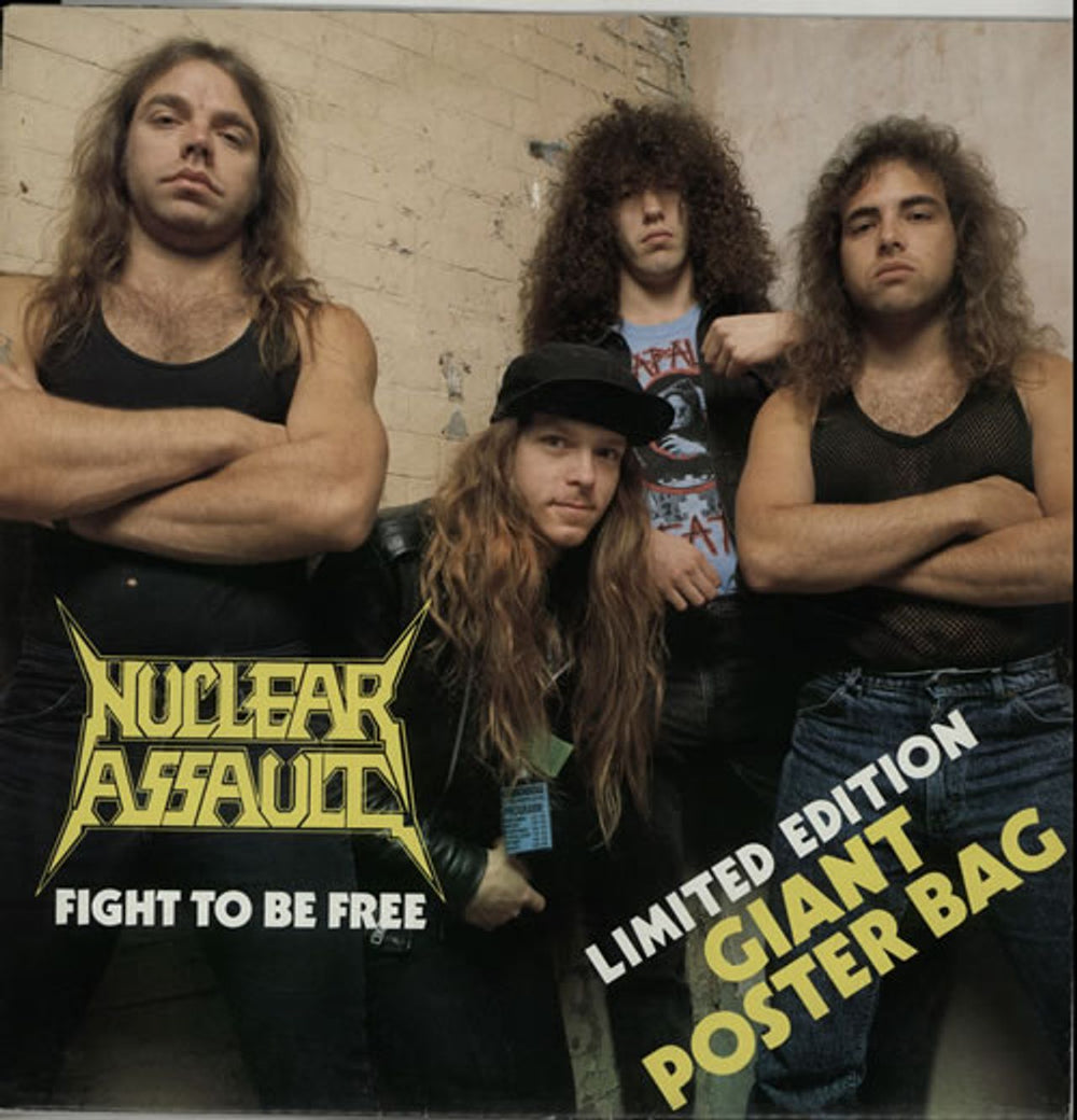 Nuclear Assault Fight To Be Free + Poster UK 12" vinyl single (12 inch record / Maxi-single) PB12FLAG105