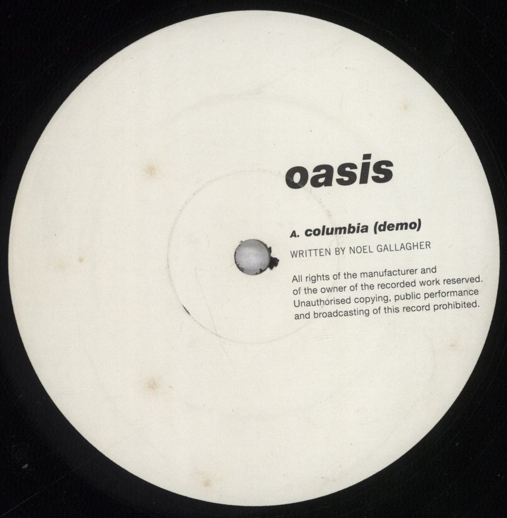 Oasis Columbia (Demo) - VG+ UK Promo 12" vinyl single (12 inch record / Maxi-single) CTP8