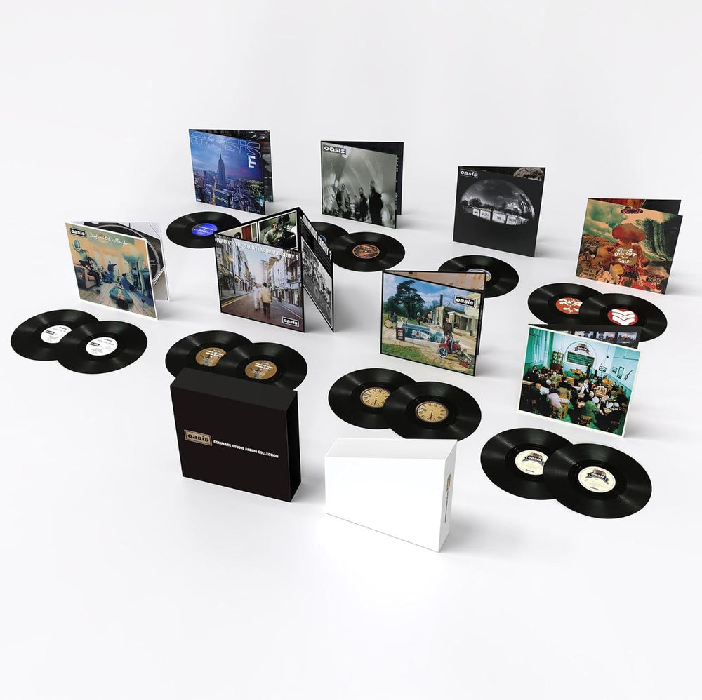 Oasis Complete Studio Album Collection - Black Vinyl 14-LP Box Set - Sealed UK Vinyl Box Set RKIDLP157BOX
