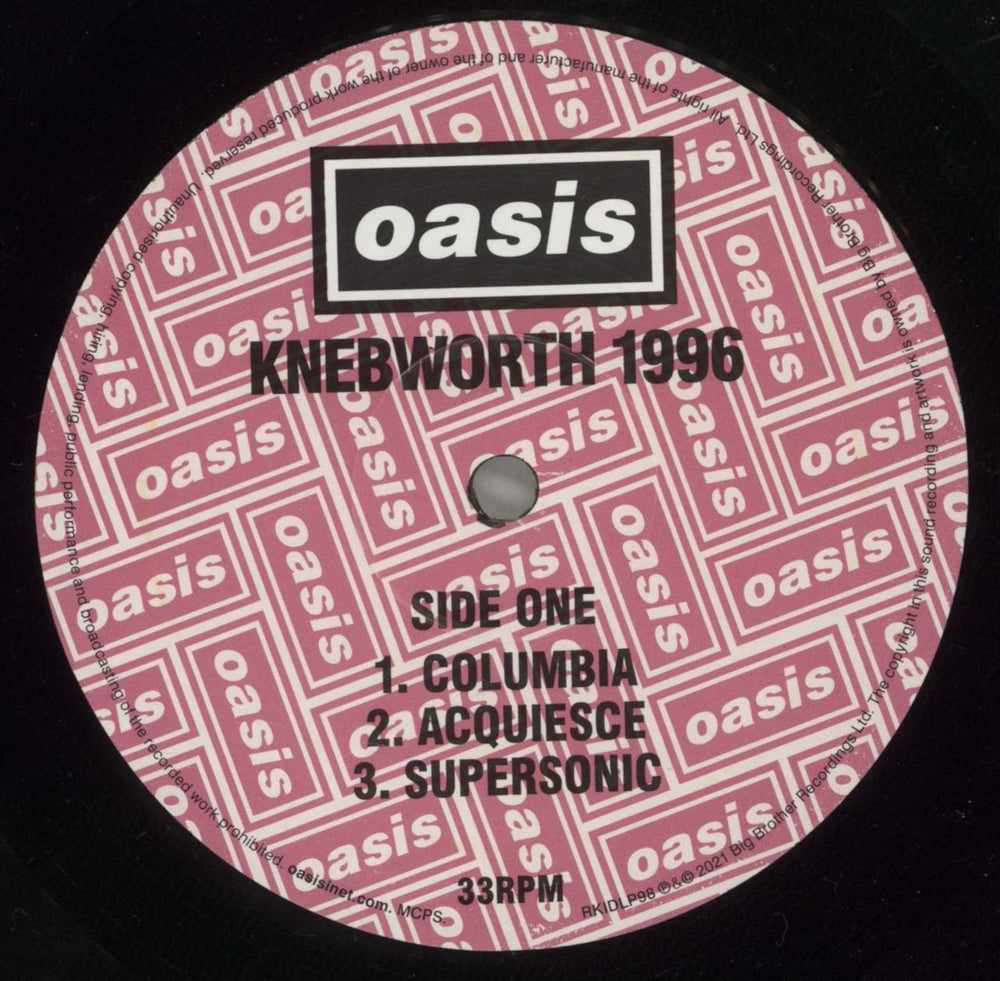 Oasis Knebworth 1996 - 180gm - EX UK 3-LP vinyl record set (Triple LP Album) OAS3LKN874564