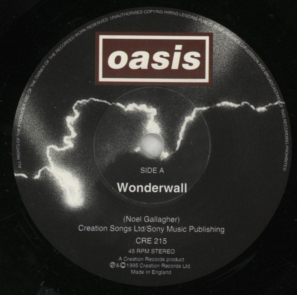 Oasis Wonderwall + Insert UK 7" vinyl single (7 inch record / 45) OAS07WO61615