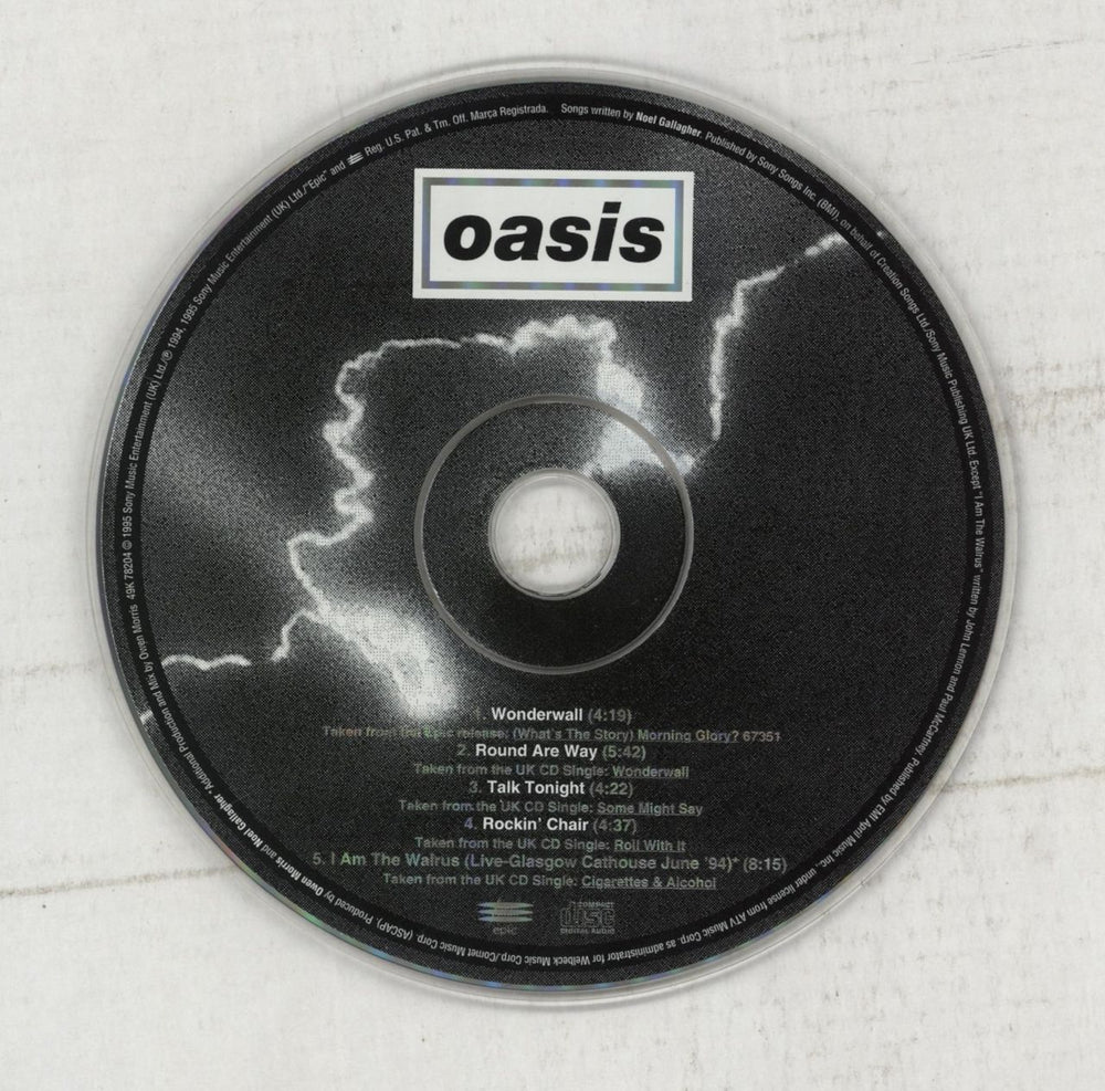 Oasis Wonderwall US CD single (CD5 / 5") OASC5WO58464