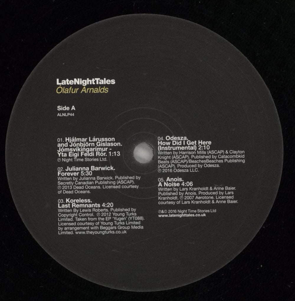 Olafur Arnalds LateNightTales - 180g UK 2-LP vinyl record set (Double LP Album) OMV2LLA878551
