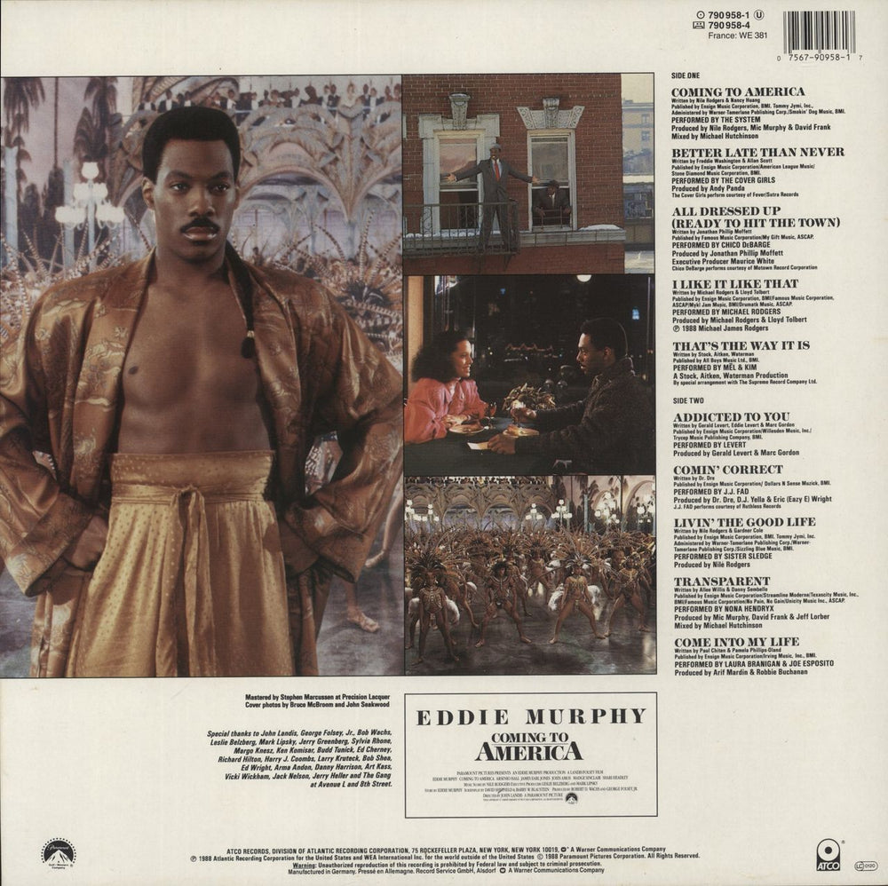 Original Soundtrack Coming To America US vinyl LP album (LP record) 075679095817