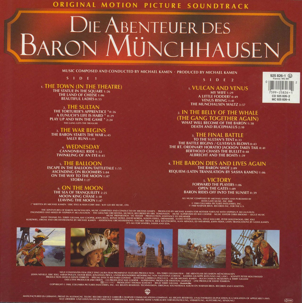 Original Soundtrack Die Abenteuer Baron Münchhausen UK vinyl LP album (LP record) 075992582612