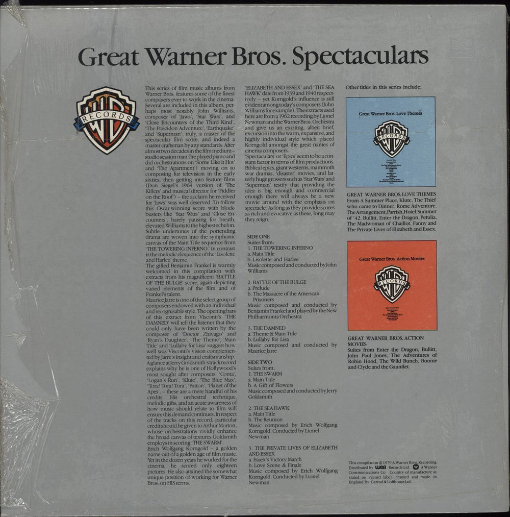 Original Soundtrack Great Warner Bros. Spectaculars UK vinyl LP album (LP record)