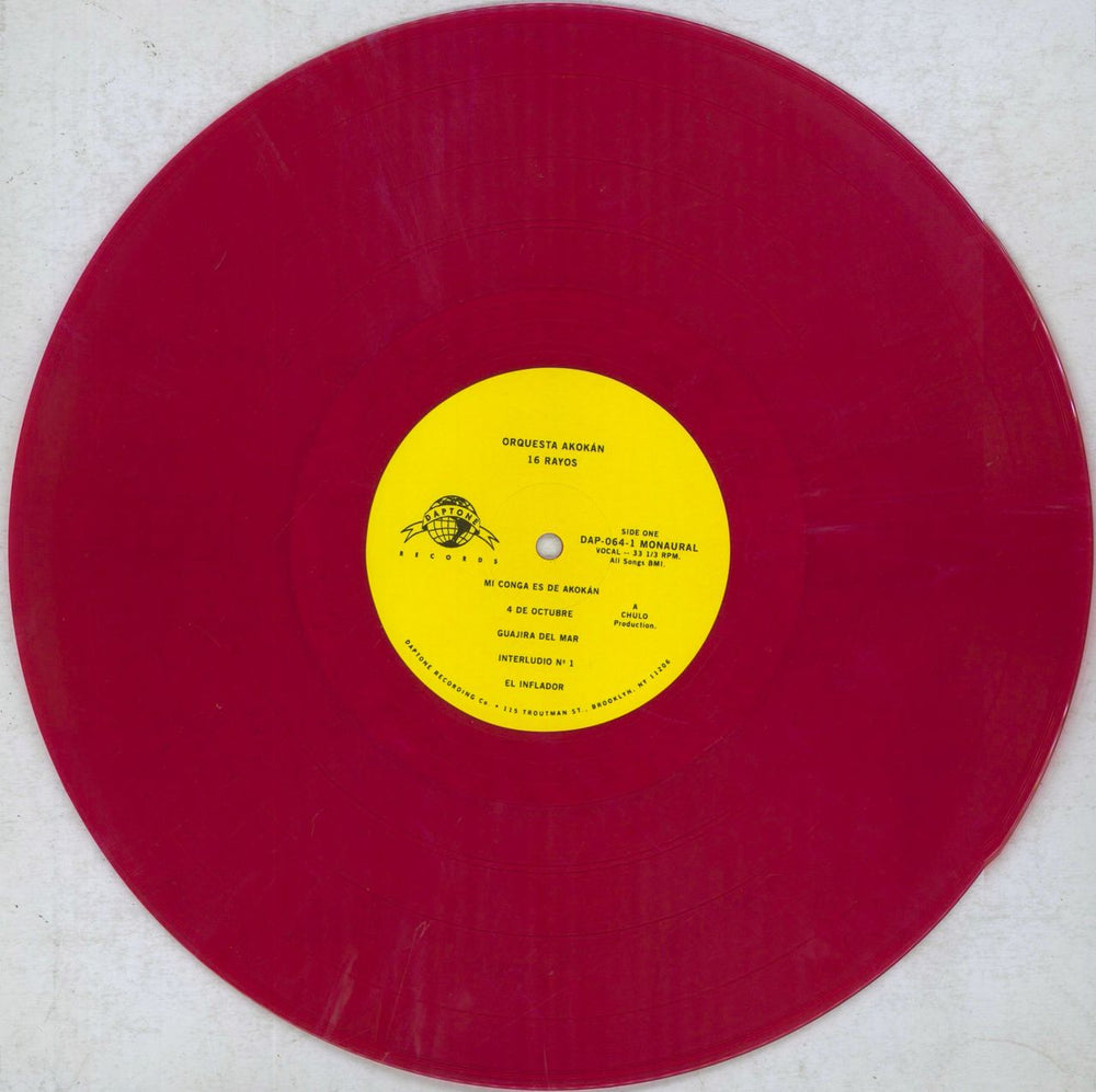 Orquesta Akokán 16 Rayos - Red Metallic Vinyl US vinyl LP album (LP record) 7WXLPRA842928