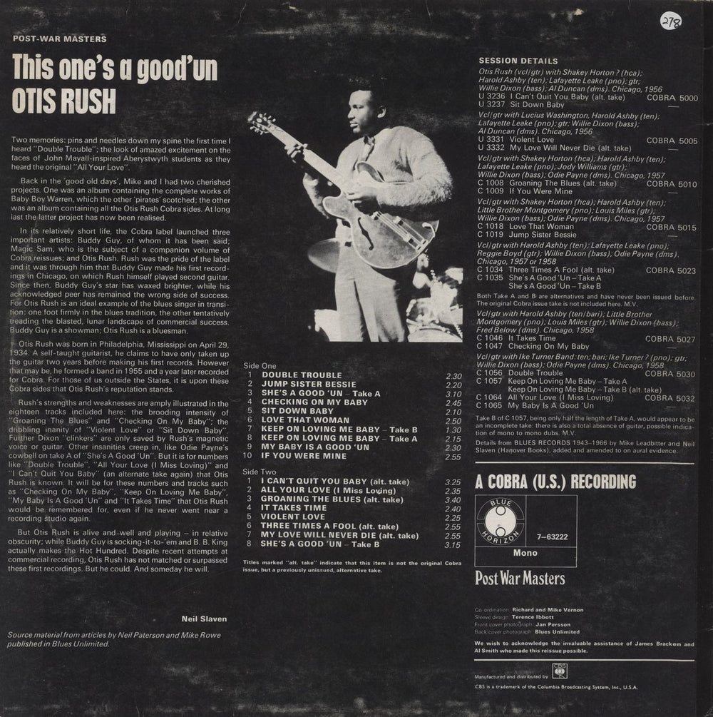 Otis Rush This One's A Good 'Un UK vinyl LP album (LP record)