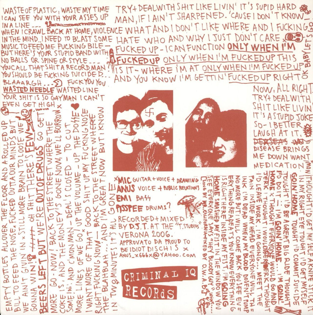 Out With A Bang! Few Beers Left But Out Of Drugs US 7" vinyl single (7 inch record / 45)