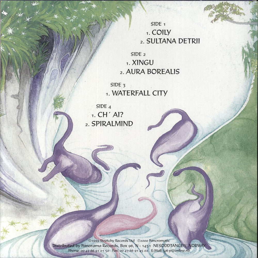 Ozric Tentacles Waterfall Cities - Blue Vinyl Norwegian 2-LP vinyl record set (Double LP Album)