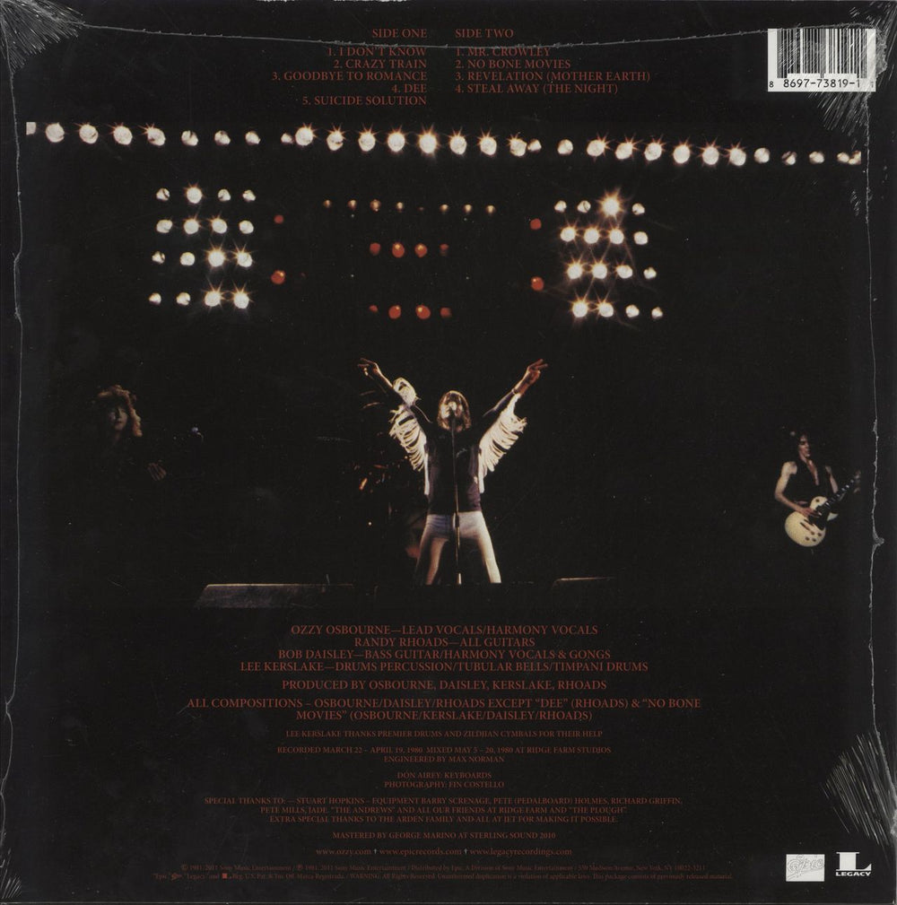 Ozzy Osbourne Blizzard Of Ozz - 30th Anniversary US vinyl LP album (LP record) 886977381911